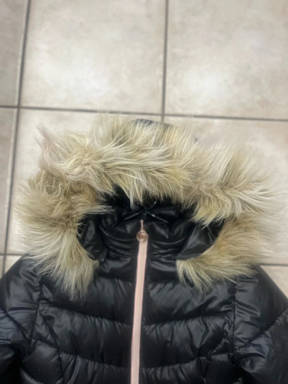 MICHAEL Michael Kors Black Quilted Puffer Coat with Faux Fur Trim